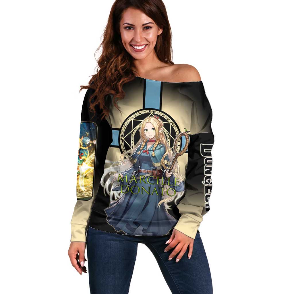 Marcille Donato Elf Mage Off Shoulder Sweater Fantasy Anime Illustration Style