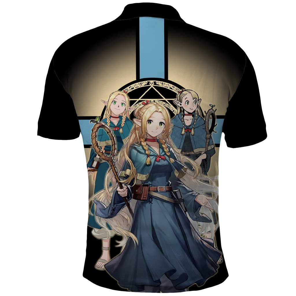 Marcille Donato Elf Mage Polo Shirt Fantasy Anime Illustration Style
