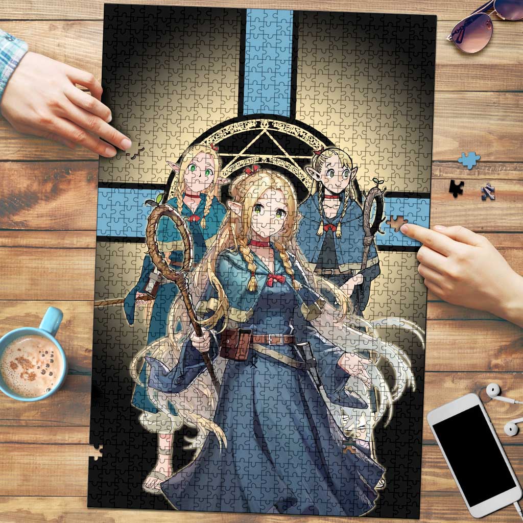 Marcille Donato Elf Mage Puzzle Fantasy Anime Illustration Style