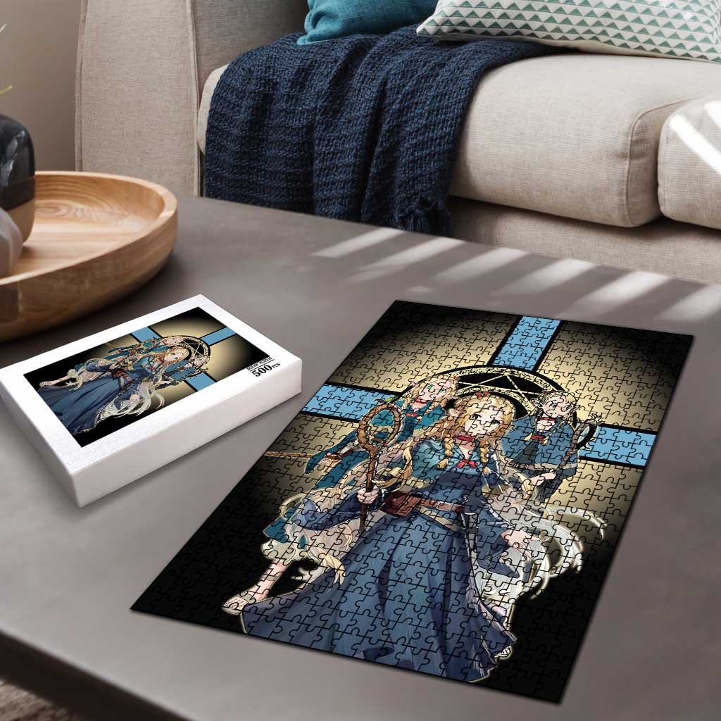 Marcille Donato Elf Mage Puzzle Fantasy Anime Illustration Style