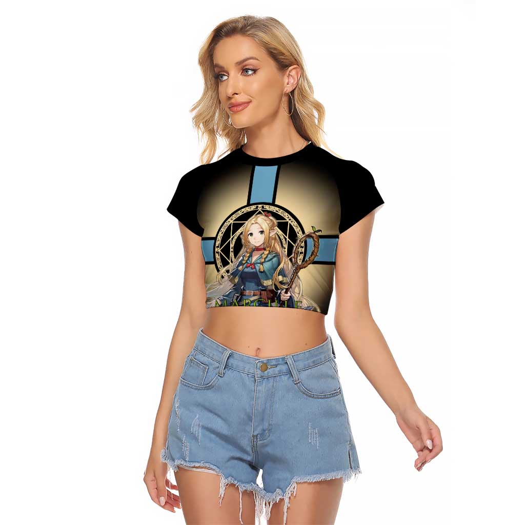 Marcille Donato Elf Mage Raglan Cropped T Shirt Fantasy Anime Illustration Style