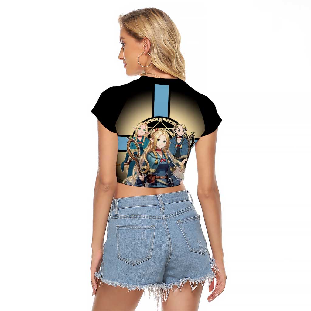 Marcille Donato Elf Mage Raglan Cropped T Shirt Fantasy Anime Illustration Style
