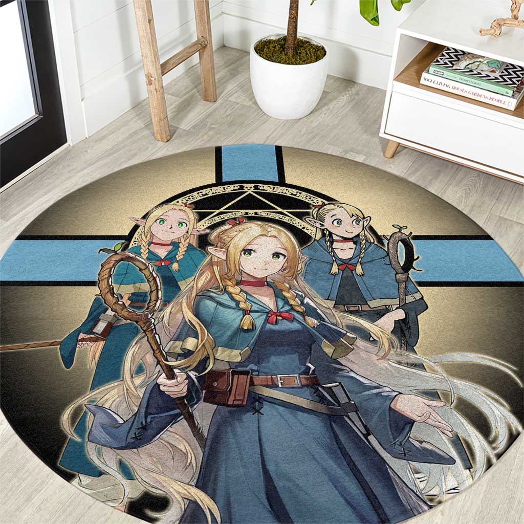 Marcille Donato Elf Mage Round Carpet Fantasy Anime Illustration Style