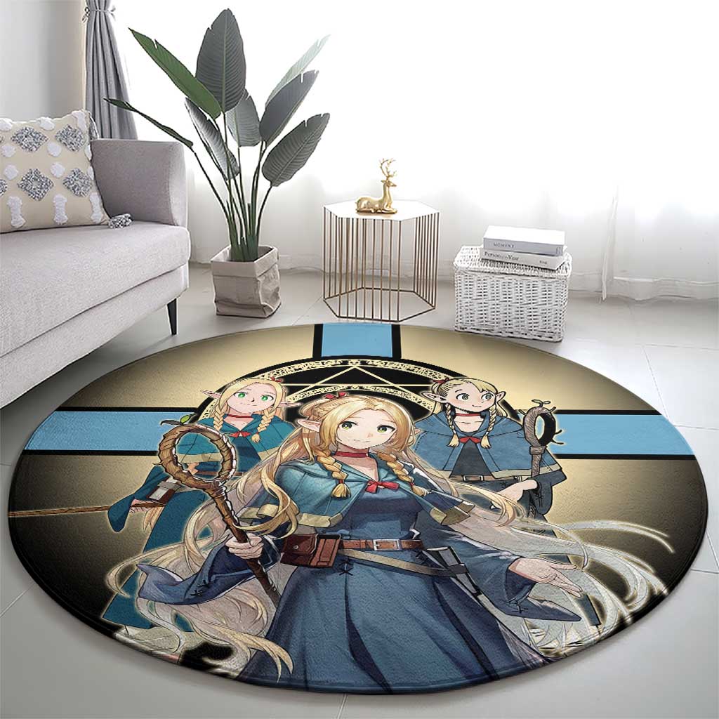 Marcille Donato Elf Mage Round Carpet Fantasy Anime Illustration Style
