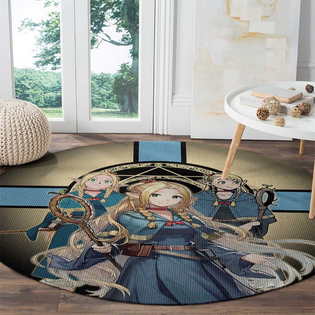 Marcille Donato Elf Mage Round Carpet Fantasy Anime Illustration Style