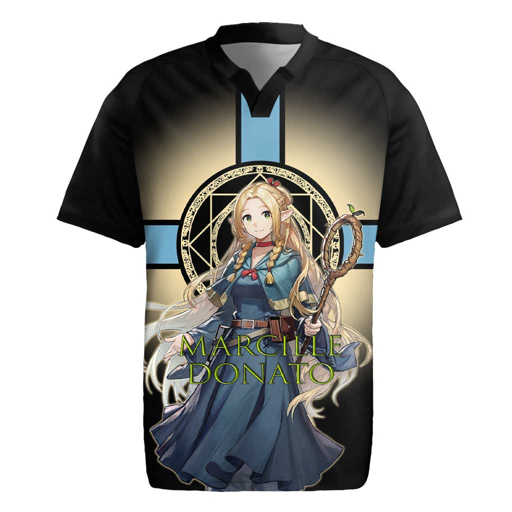 Marcille Donato Elf Mage Rugby Jersey Fantasy Anime Illustration Style
