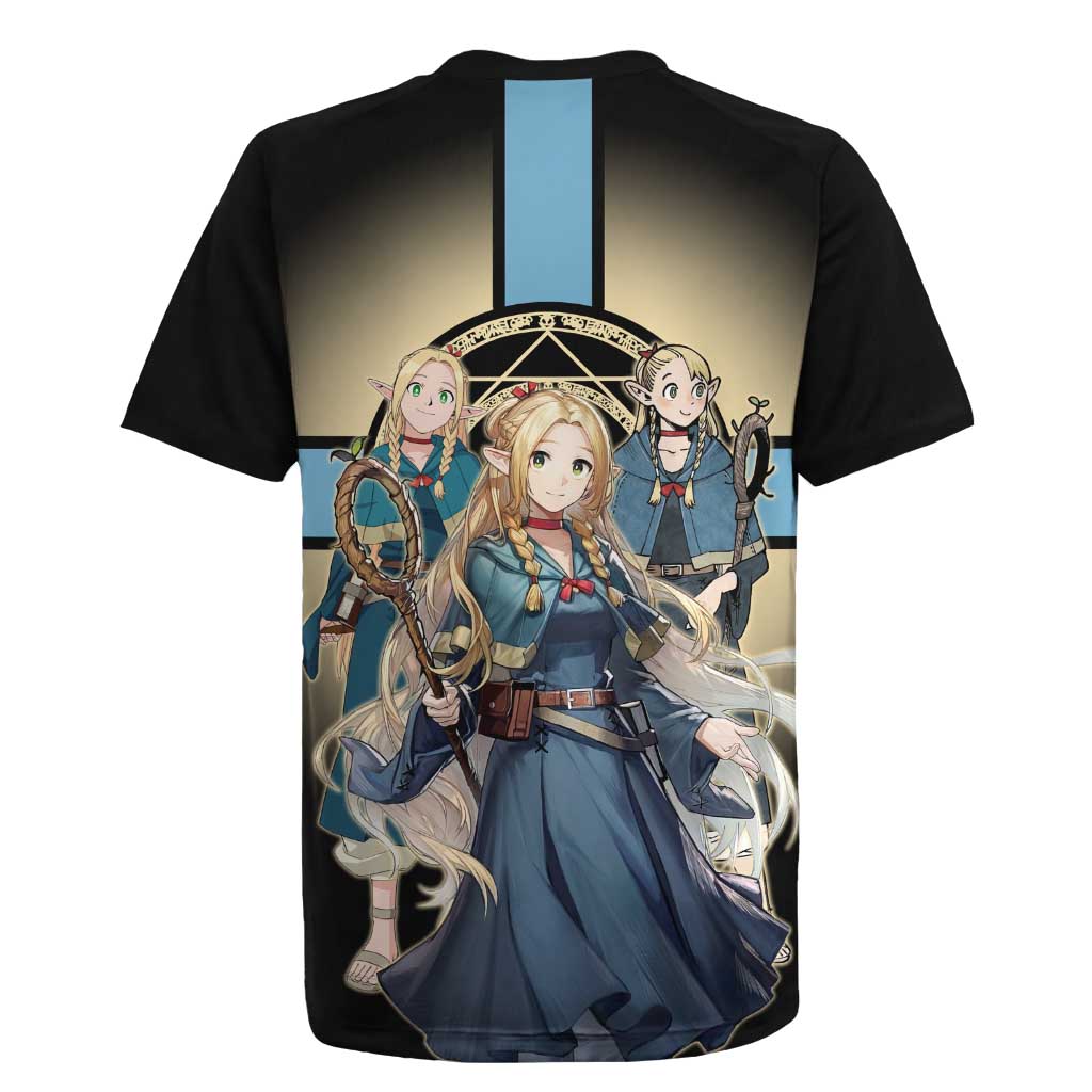 Marcille Donato Elf Mage Rugby Jersey Fantasy Anime Illustration Style