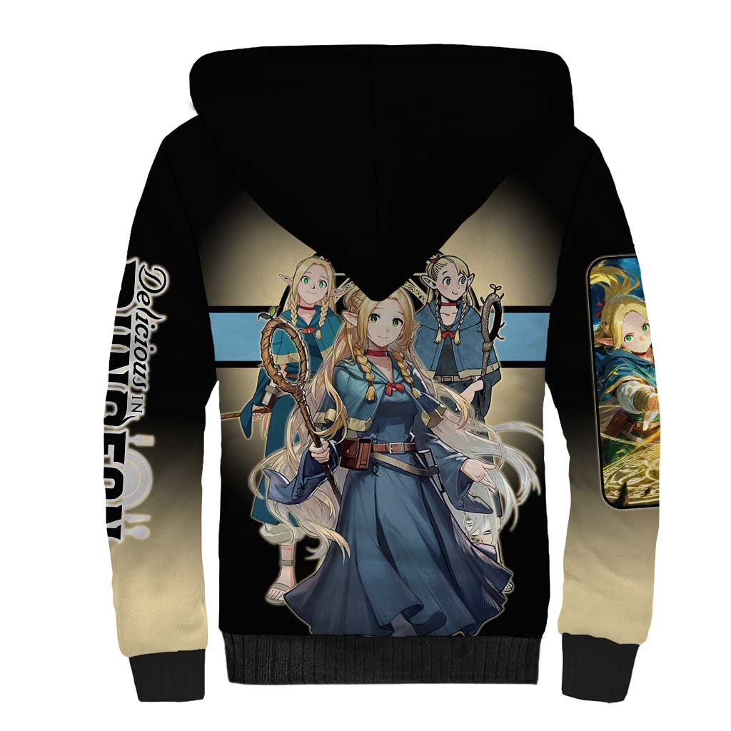 Marcille Donato Elf Mage Sherpa Hoodie Fantasy Anime Illustration Style