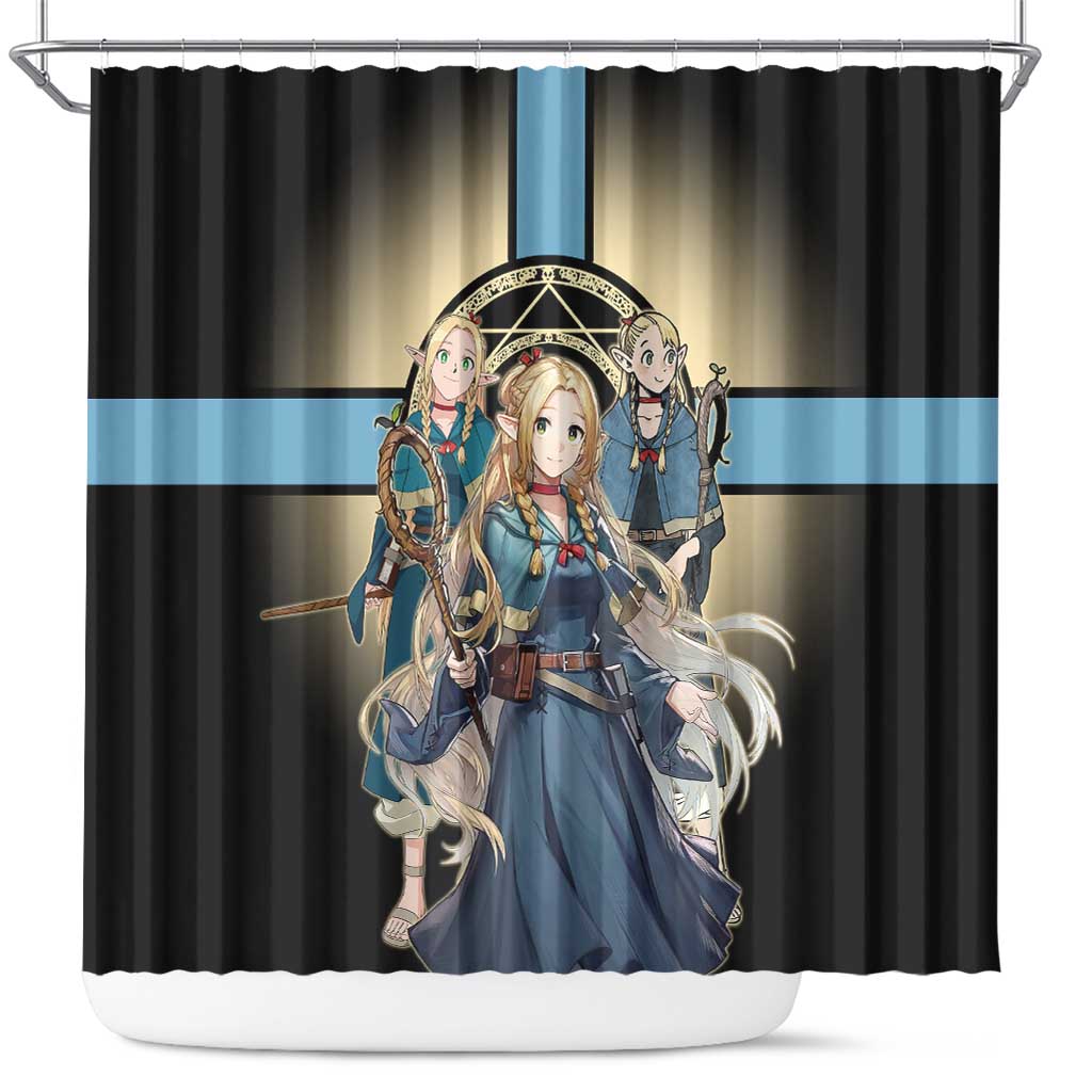 Marcille Donato Elf Mage Shower Curtain Fantasy Anime Illustration Style