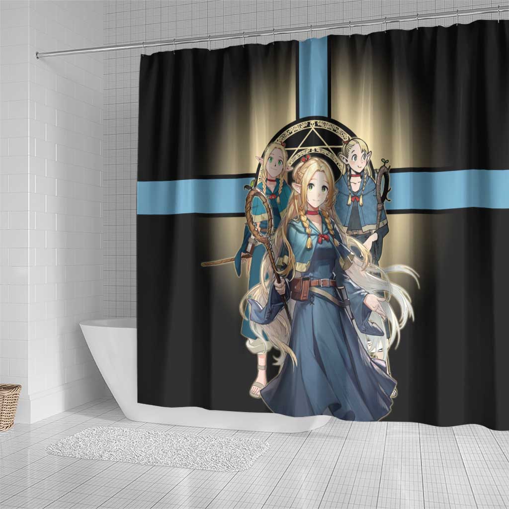 Marcille Donato Elf Mage Shower Curtain Fantasy Anime Illustration Style