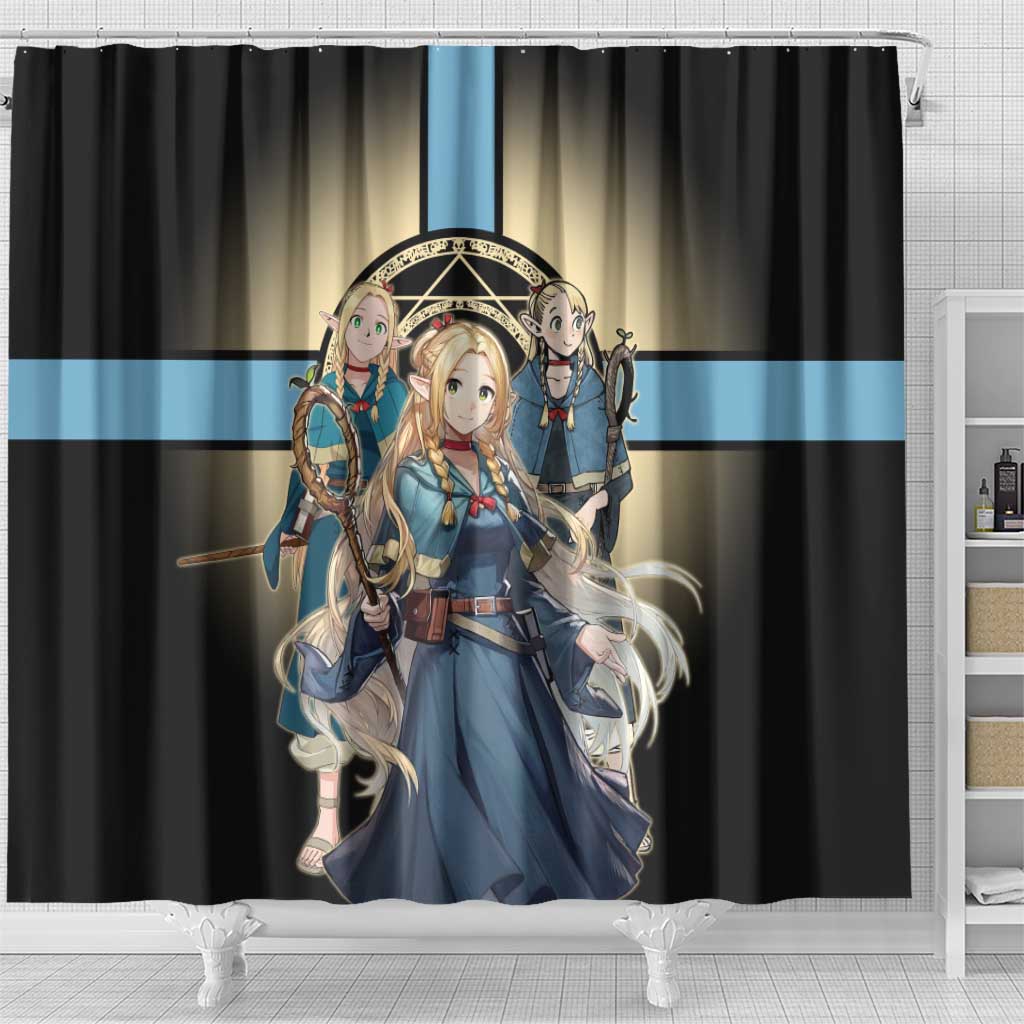 Marcille Donato Elf Mage Shower Curtain Fantasy Anime Illustration Style