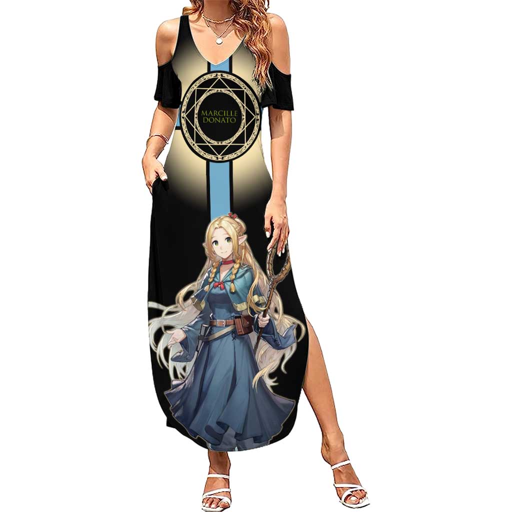 Marcille Donato Elf Mage Summer Maxi Dress Fantasy Anime Illustration Style