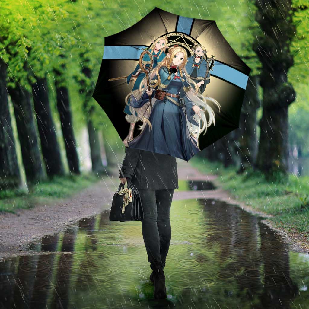 Marcille Donato Elf Mage Umbrella Fantasy Anime Illustration Style
