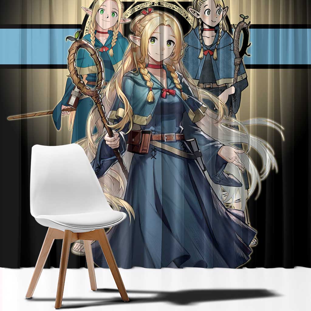 Marcille Donato Elf Mage Window Curtain Fantasy Anime Illustration Style