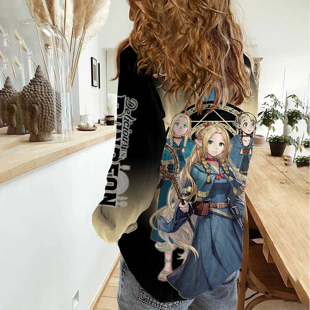 Marcille Donato Elf Mage Women Casual Shirt Fantasy Anime Illustration Style