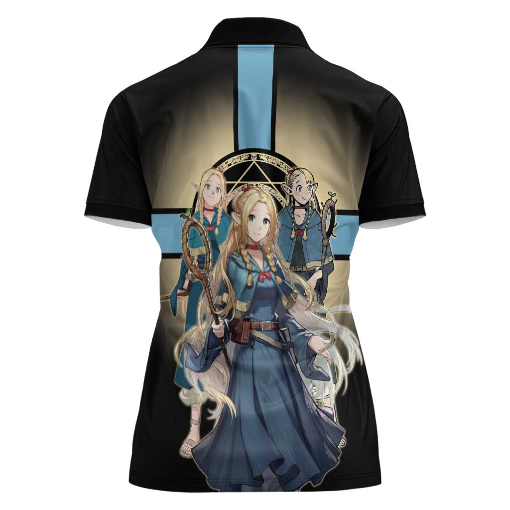 Marcille Donato Elf Mage Women Polo Shirt Fantasy Anime Illustration Style