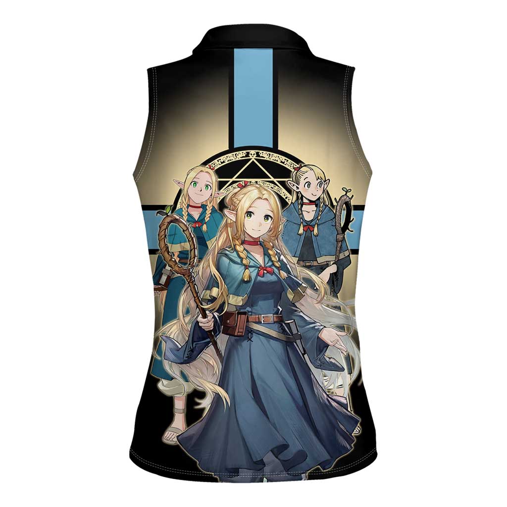 Marcille Donato Elf Mage Women Sleeveless Polo Shirt Fantasy Anime Illustration Style