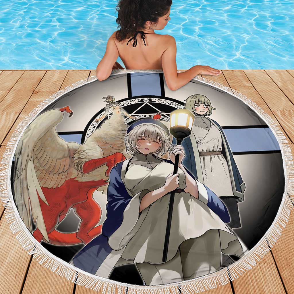 Falin Touden Lightbearer Beach Blanket Fantasy Anime Illustration Style