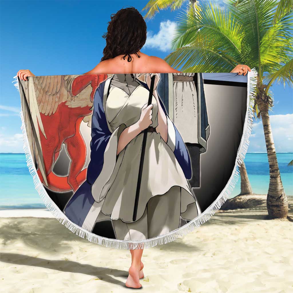 Falin Touden Lightbearer Beach Blanket Fantasy Anime Illustration Style