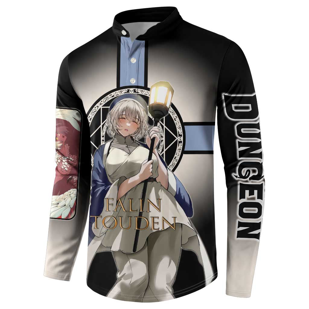 Falin Touden Lightbearer Button Sweatshirt Fantasy Anime Illustration Style