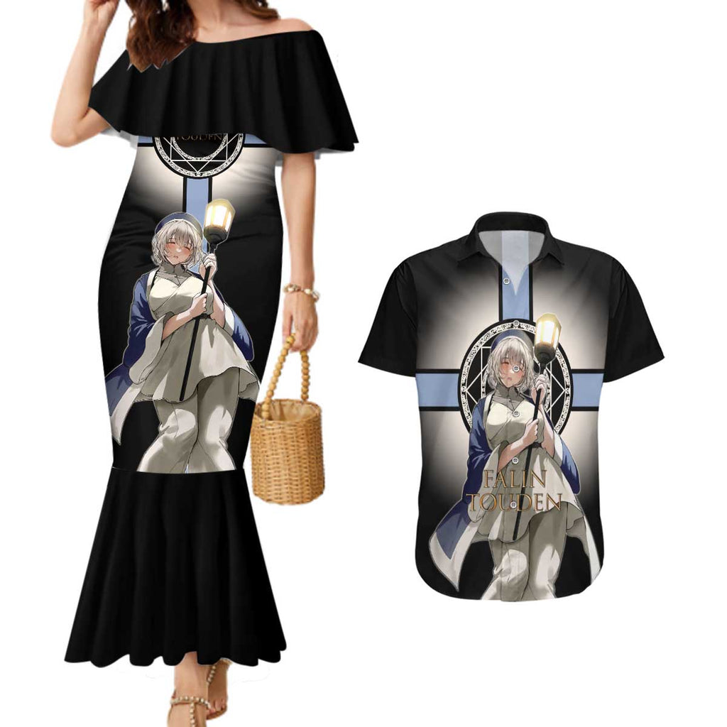 Falin Touden Lightbearer Couples Matching Mermaid Dress and Hawaiian Shirt Fantasy Anime Illustration Style