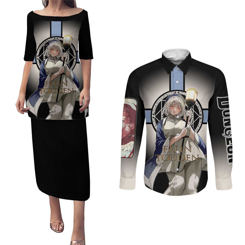 Falin Touden Lightbearer Couples Matching Puletasi and Long Sleeve Button Shirt Fantasy Anime Illustration Style