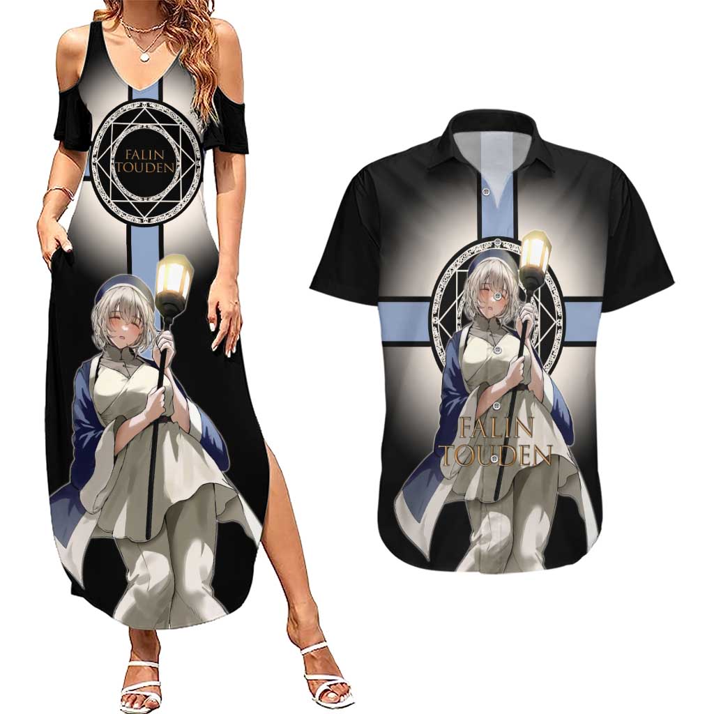 Falin Touden Lightbearer Couples Matching Summer Maxi Dress and Hawaiian Shirt Fantasy Anime Illustration Style