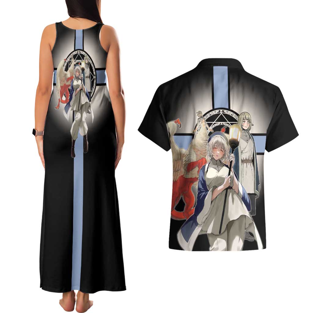 Falin Touden Lightbearer Couples Matching Tank Maxi Dress and Hawaiian Shirt Fantasy Anime Illustration Style