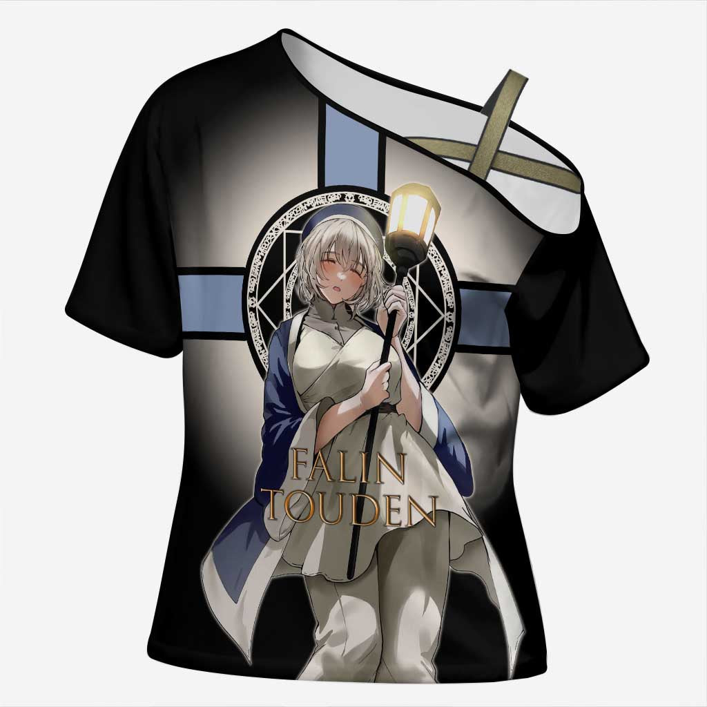 Falin Touden Lightbearer Cross Shoulder Shirt Fantasy Anime Illustration Style