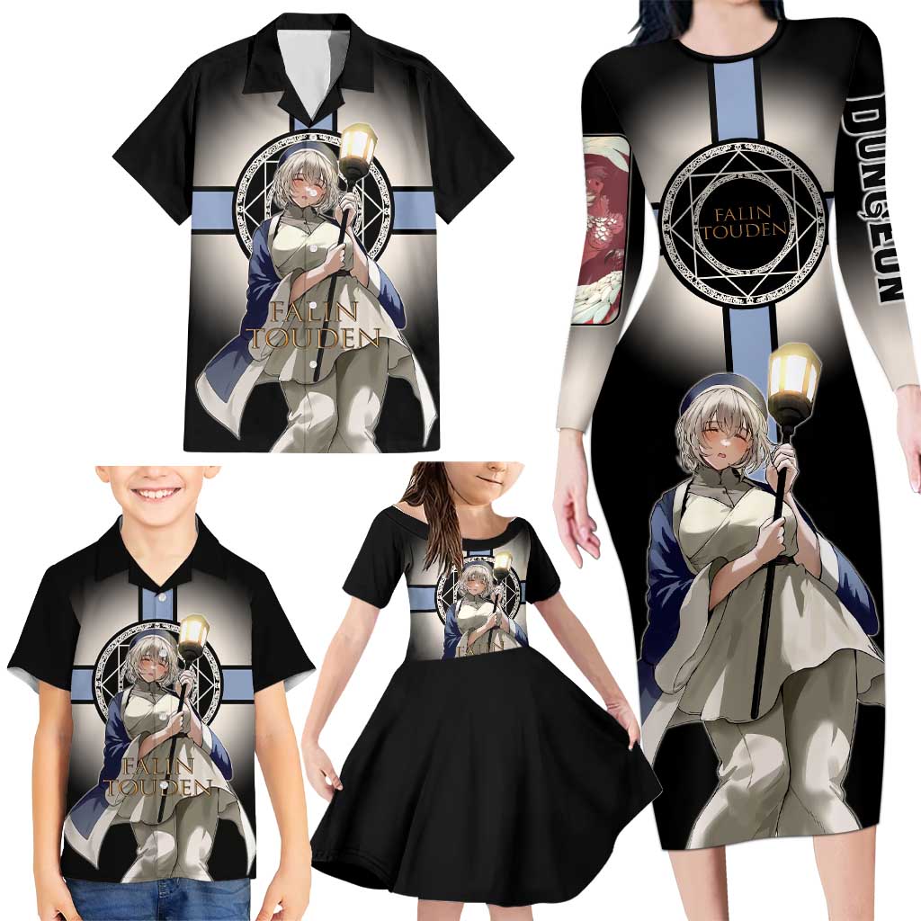 Falin Touden Lightbearer Family Matching Long Sleeve Bodycon Dress and Hawaiian Shirt Fantasy Anime Illustration Style