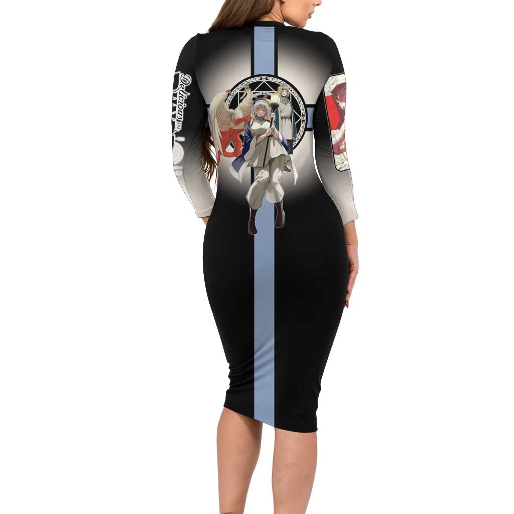 Falin Touden Lightbearer Family Matching Long Sleeve Bodycon Dress and Hawaiian Shirt Fantasy Anime Illustration Style