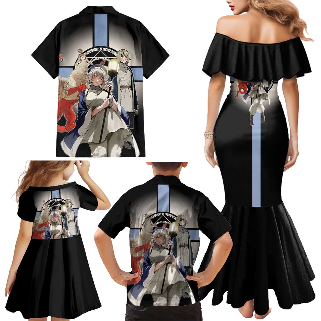 Falin Touden Lightbearer Family Matching Mermaid Dress and Hawaiian Shirt Fantasy Anime Illustration Style