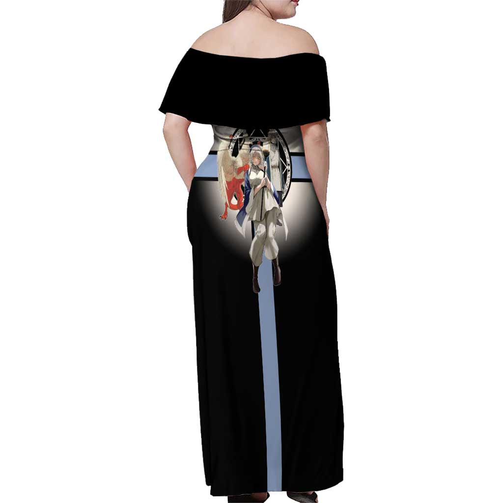 Falin Touden Lightbearer Family Matching Off Shoulder Maxi Dress and Hawaiian Shirt Fantasy Anime Illustration Style