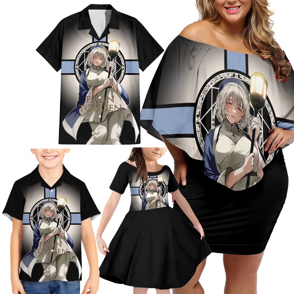Falin Touden Lightbearer Family Matching Off Shoulder Short Dress and Hawaiian Shirt Fantasy Anime Illustration Style