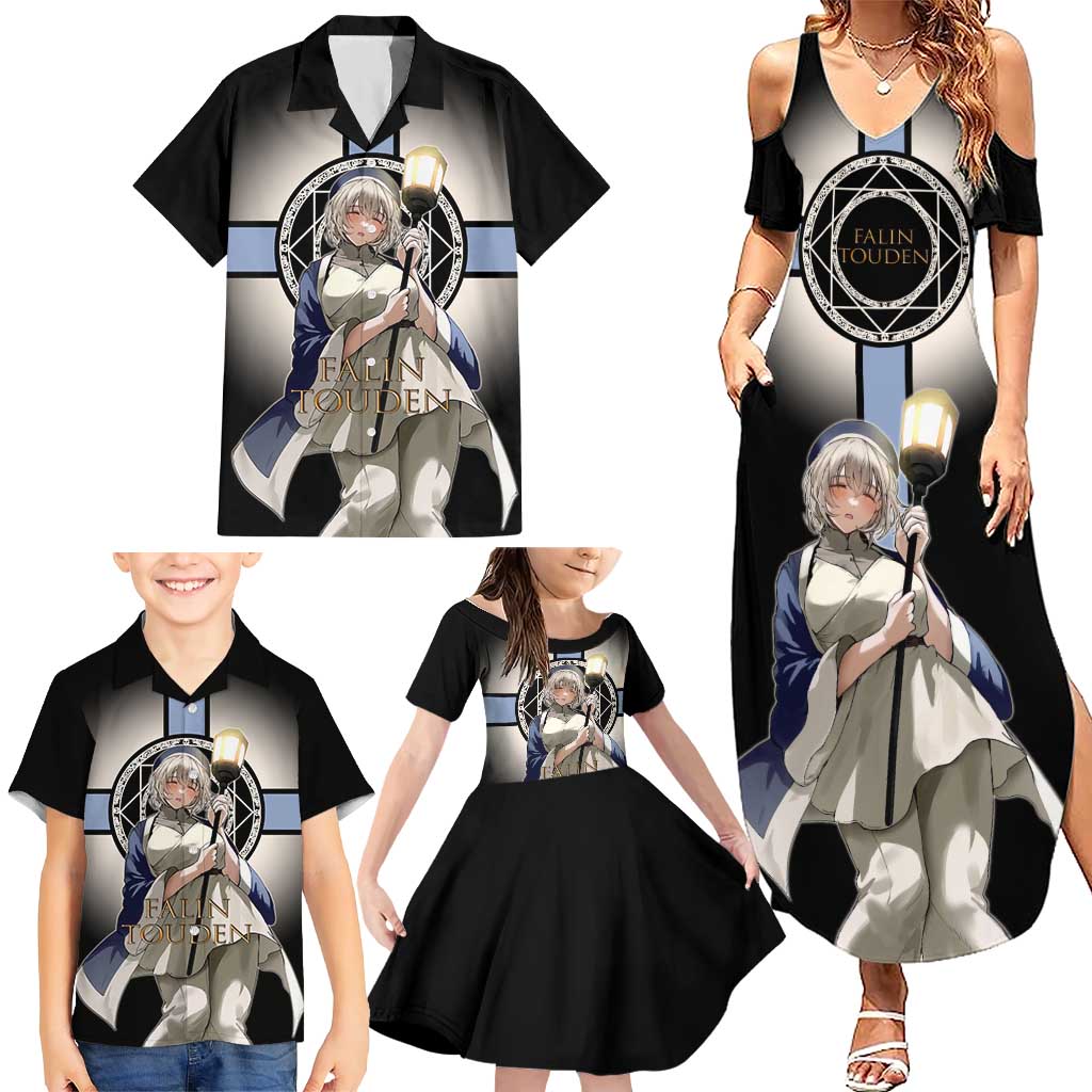 Falin Touden Lightbearer Family Matching Summer Maxi Dress and Hawaiian Shirt Fantasy Anime Illustration Style