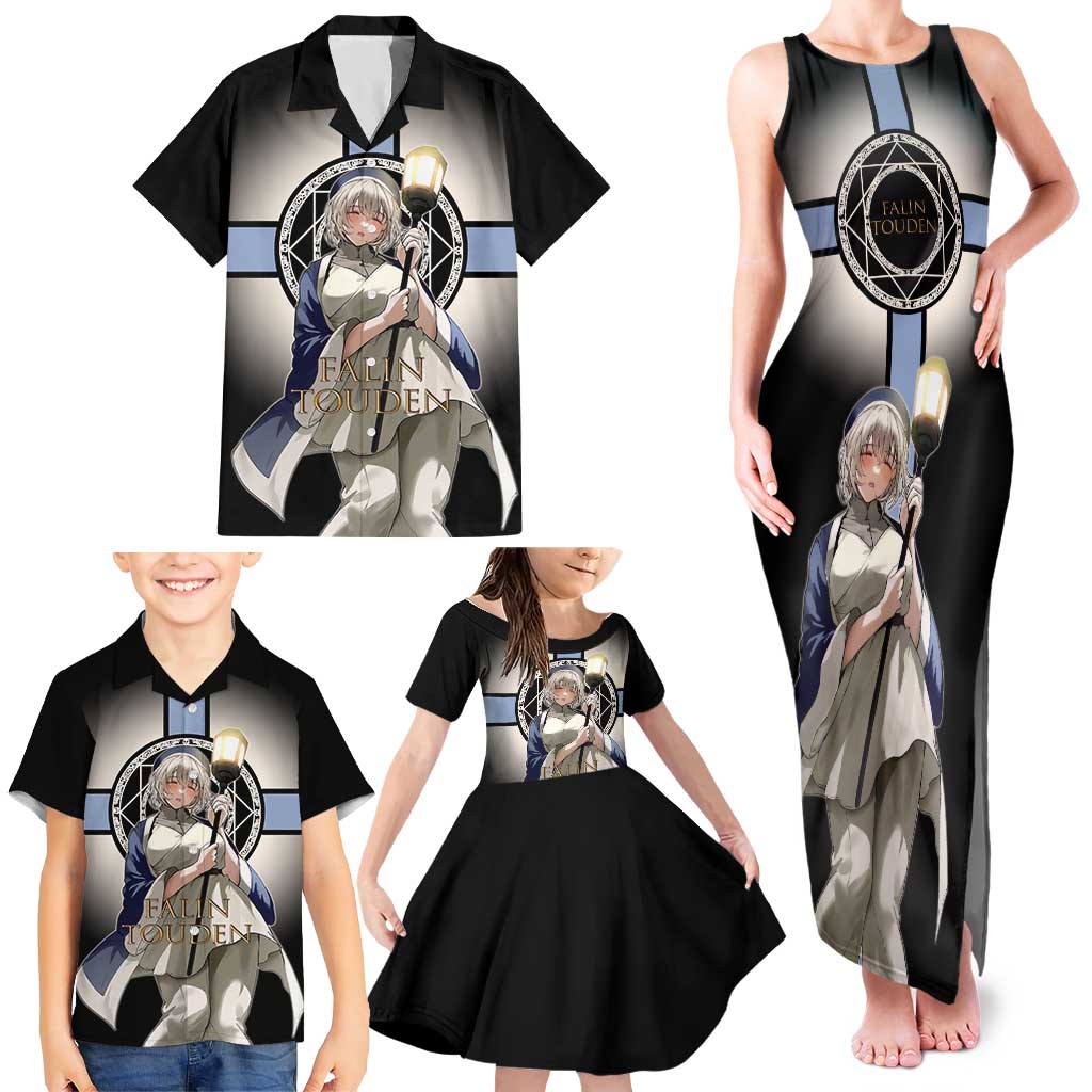 Falin Touden Lightbearer Family Matching Tank Maxi Dress and Hawaiian Shirt Fantasy Anime Illustration Style