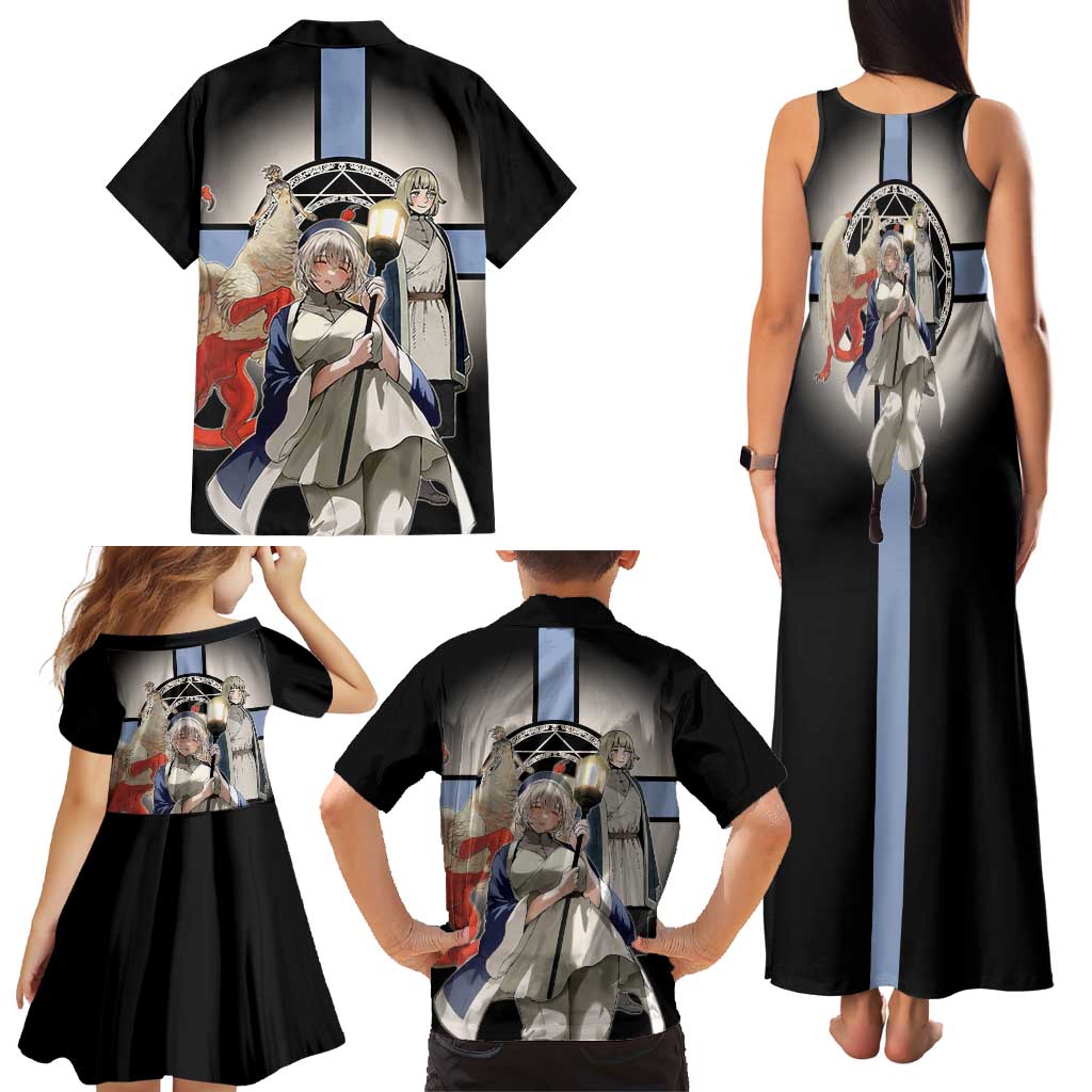 Falin Touden Lightbearer Family Matching Tank Maxi Dress and Hawaiian Shirt Fantasy Anime Illustration Style