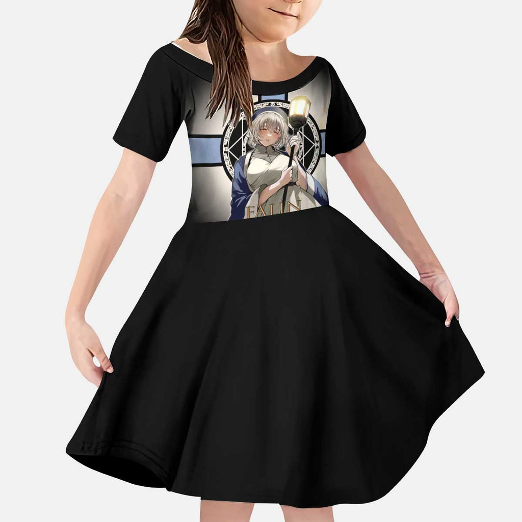 Falin Touden Lightbearer Kid Short Sleeve Dress Fantasy Anime Illustration Style