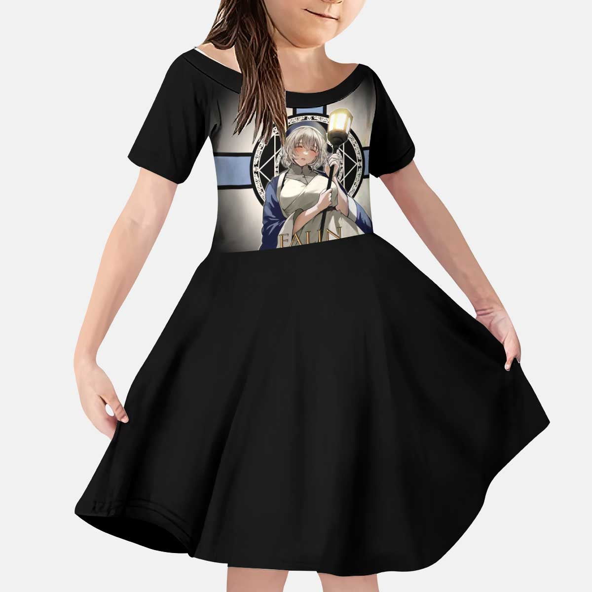Falin Touden Lightbearer Kid Short Sleeve Dress Fantasy Anime Illustration Style