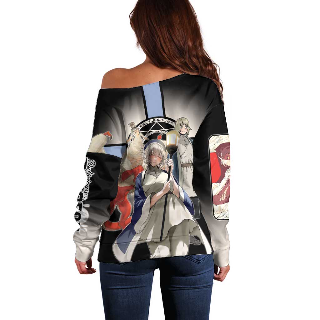 Falin Touden Lightbearer Off Shoulder Sweater Fantasy Anime Illustration Style