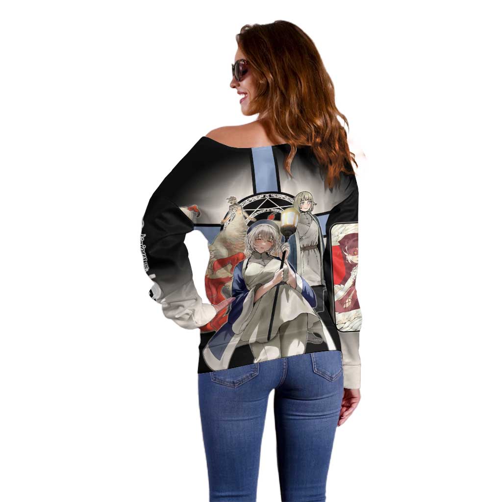 Falin Touden Lightbearer Off Shoulder Sweater Fantasy Anime Illustration Style