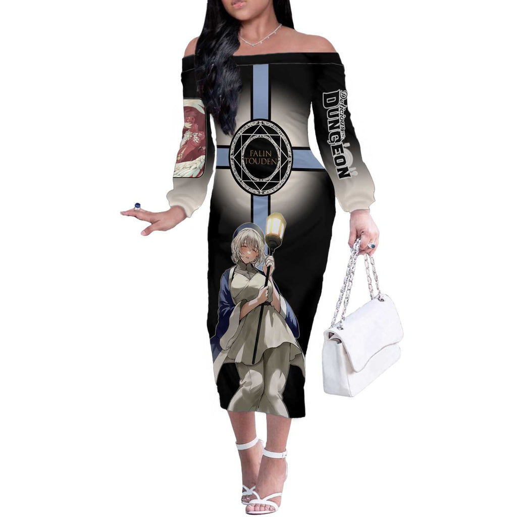 Falin Touden Lightbearer Off The Shoulder Long Sleeve Dress Fantasy Anime Illustration Style