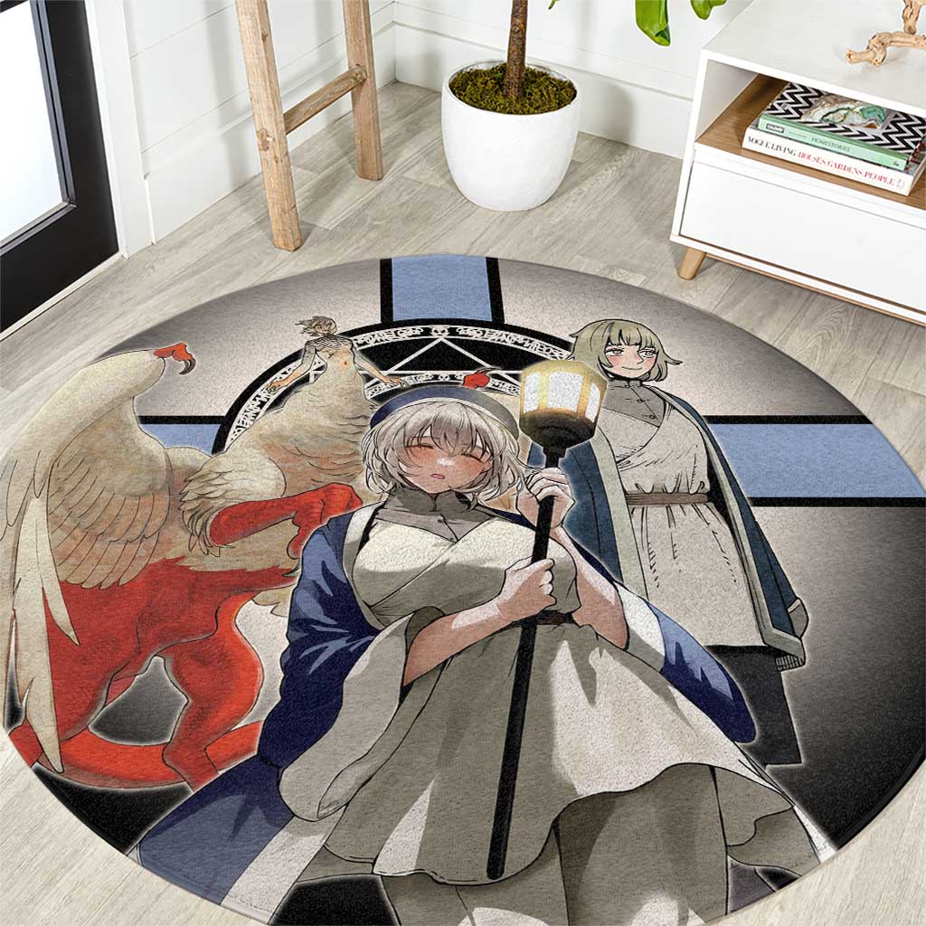 Falin Touden Lightbearer Round Carpet Fantasy Anime Illustration Style