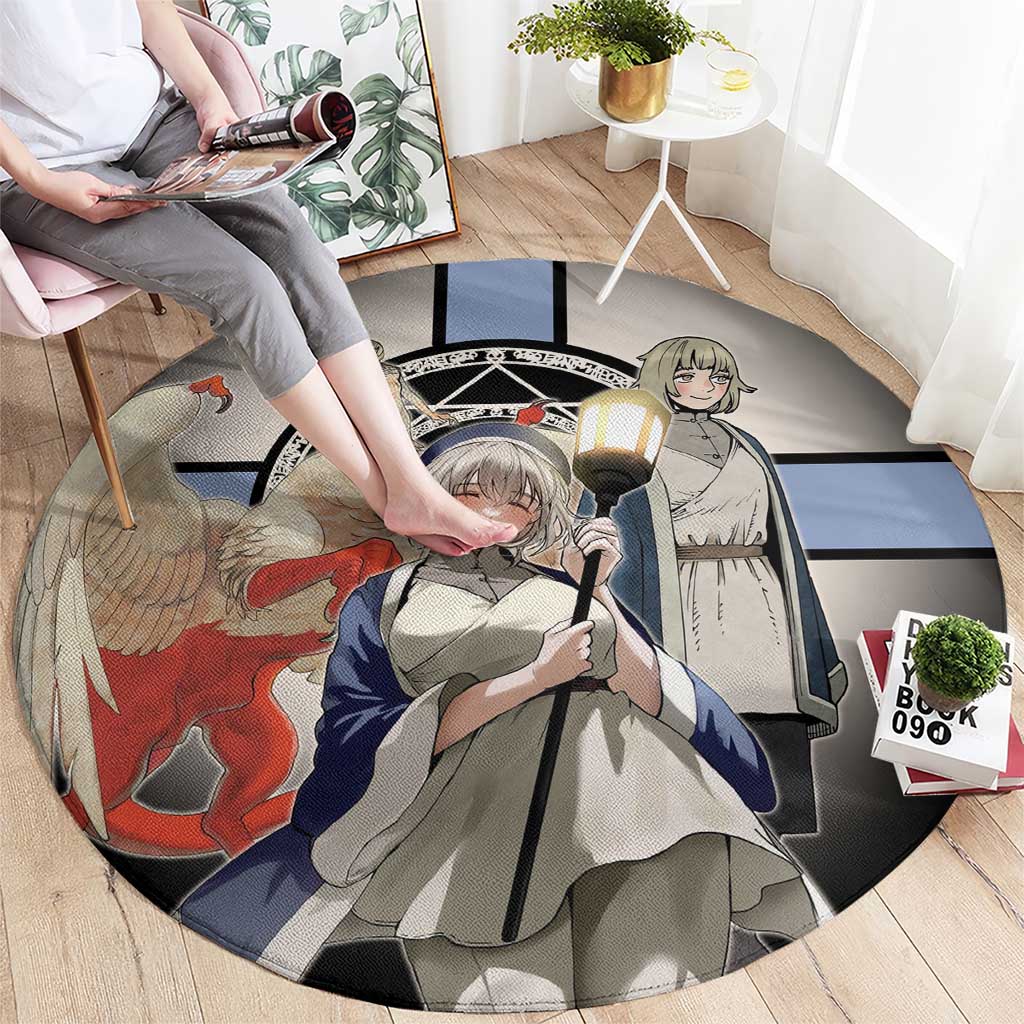 Falin Touden Lightbearer Round Carpet Fantasy Anime Illustration Style