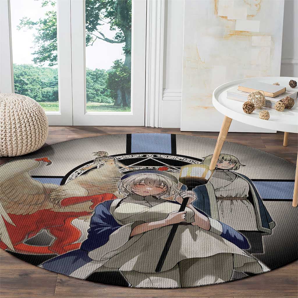 Falin Touden Lightbearer Round Carpet Fantasy Anime Illustration Style