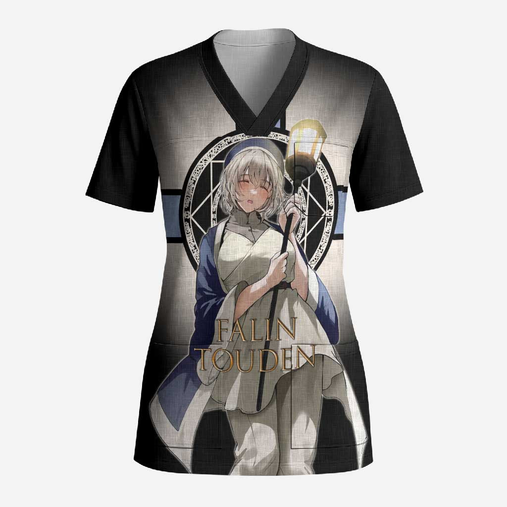 Falin Touden Lightbearer Scrub Top Fantasy Anime Illustration Style