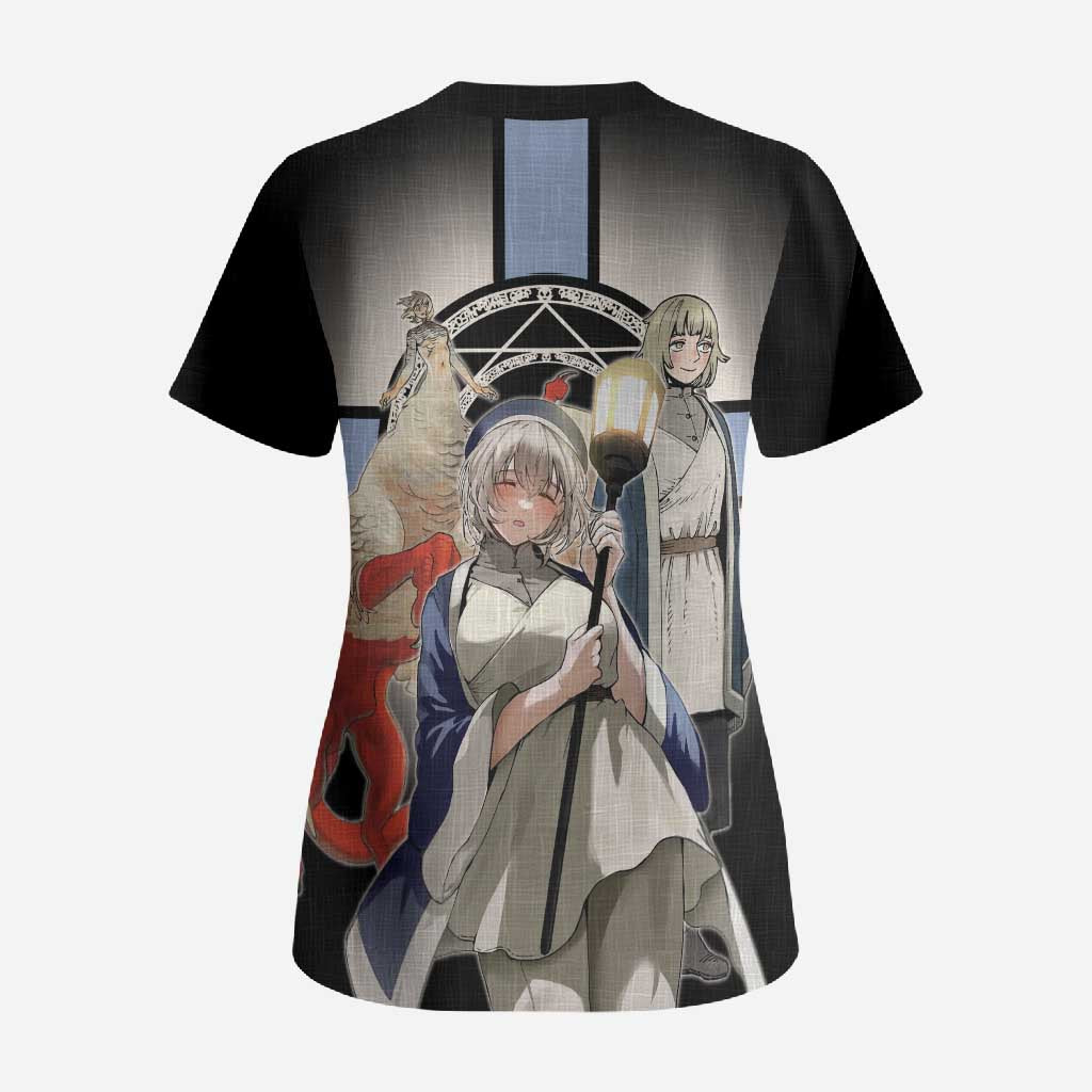 Falin Touden Lightbearer Scrub Top Fantasy Anime Illustration Style