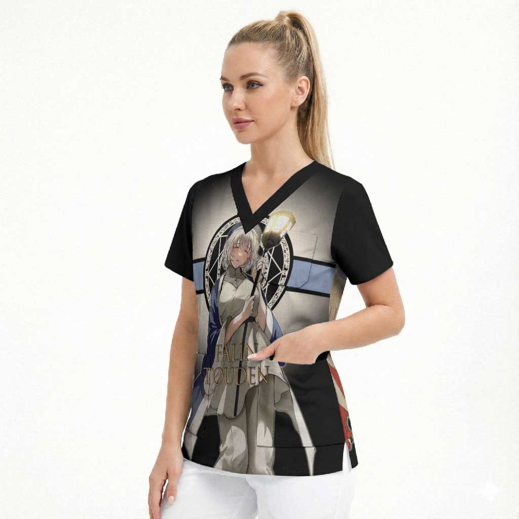 Falin Touden Lightbearer Scrub Top Fantasy Anime Illustration Style