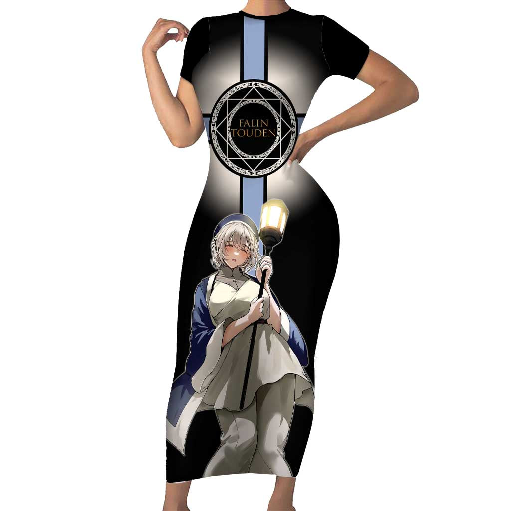 Falin Touden Lightbearer Short Sleeve Bodycon Dress Fantasy Anime Illustration Style