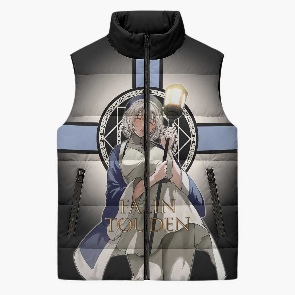 Falin Touden Lightbearer Sleeveless Puffer Jacket Fantasy Anime Illustration Style